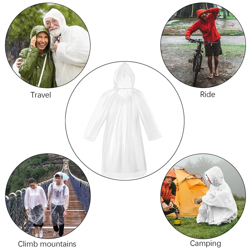 6Pcs Disposable Waterproof Rai - Emergency Poncho Rain recension och pris